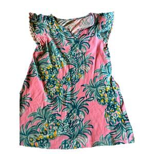 Lilly Pulitzer GIRLS MINI ASTARA DRESS Pelican Pink Pineapple Tropical Sz 4-5